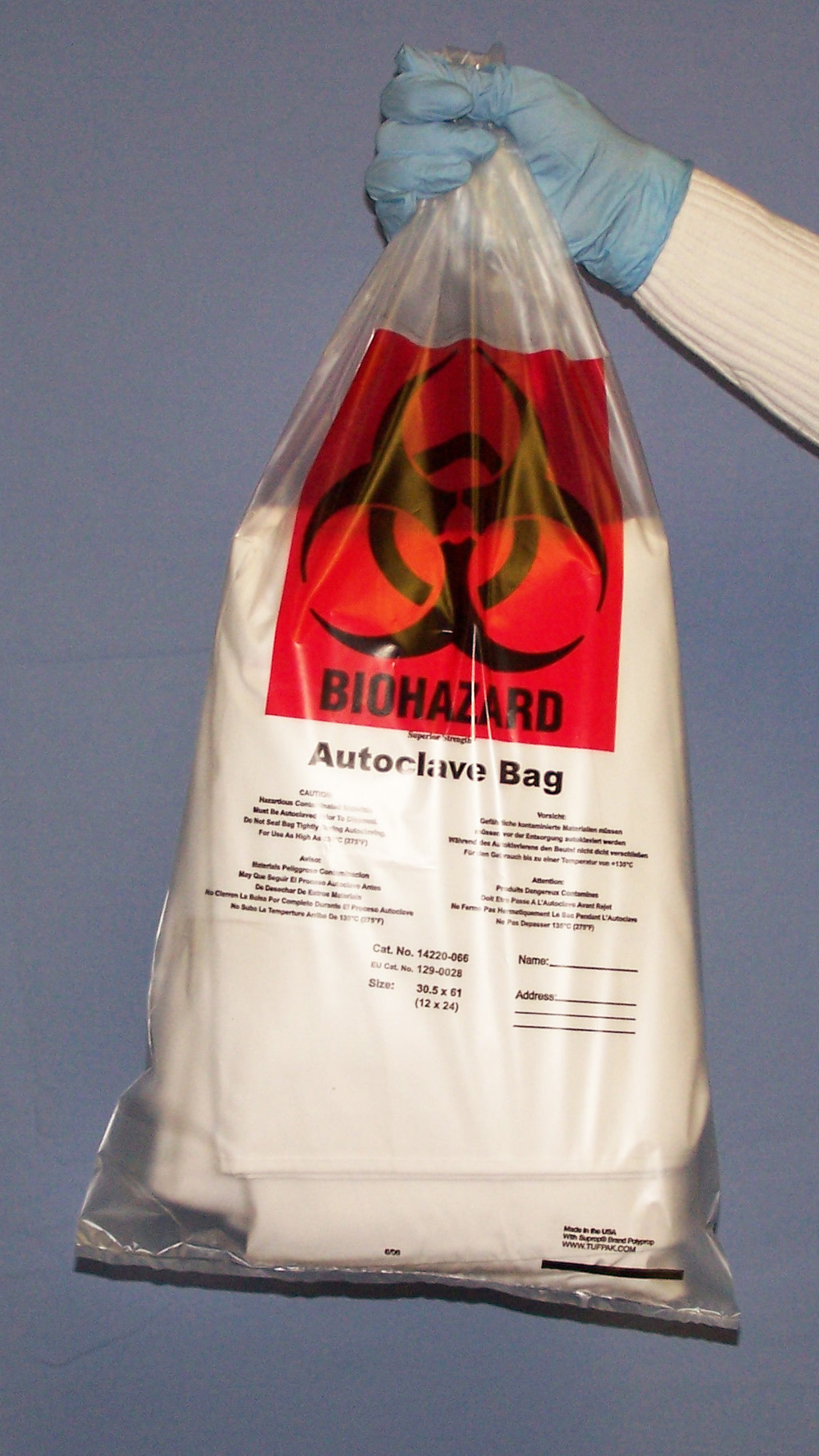 BIOHAZARD AUTOCLAVE BAGS 24X36 IN. CLEAR PP