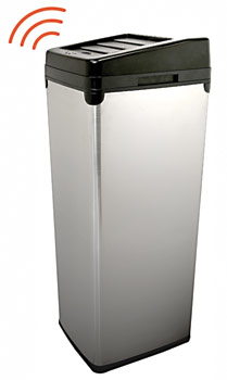 TOUCHLESS TRASH CAN SX WHITE STEEL 14GAL 31'H - Click Image to Close