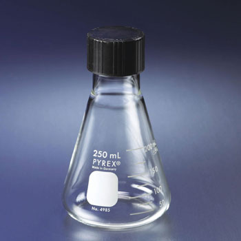 FLASK ERLENMEYER 50ML PYREX W/ SCREW CAP - Click Image to Close