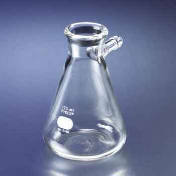 FLASK MICRO FILTERING 125ML PYREX W/ TUBULATION - Click Image to Close