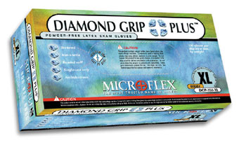 DIAMOND GRIP PLUS X-LARGE LATEX GLOVES PWD FREE - Click Image to Close