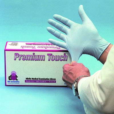 LABMART NITRILE GLOVE 5MIL 9IN LNG LARGE - Click Image to Close