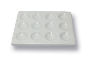 SPOT PLATE, PORCELAIN, 3 WELL - Click Image to Close