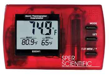 ALARM THERMOMETER/HYGROMETER w/NIST CERTIFICATE - Click Image to Close